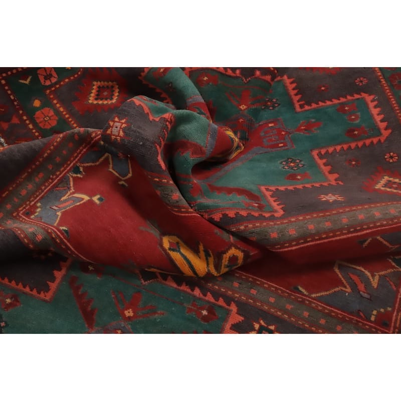 Hand Knotted Oriental 100% Wool Carpet Traditional Tribal Multi-Colored Meshkin Area Rug - 10' 4'' X 5' 0''