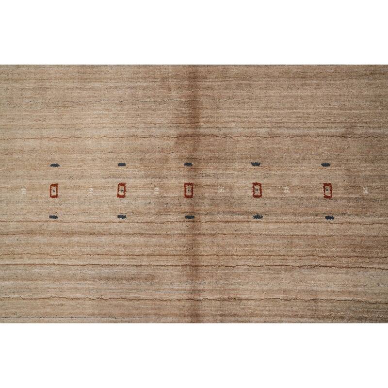 Hand Knotted Oriental 100% Wool Carpet Tribal Animal Pictorial Brown Gabbeh Area Rug - 8' 10'' X 5' 10''