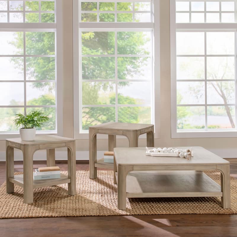 Solano Square Coffee Table Set Weathered Mango - 3-piece