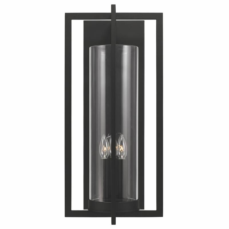 Kent Black Outdoor Wall Lantern w/ Clear Glass