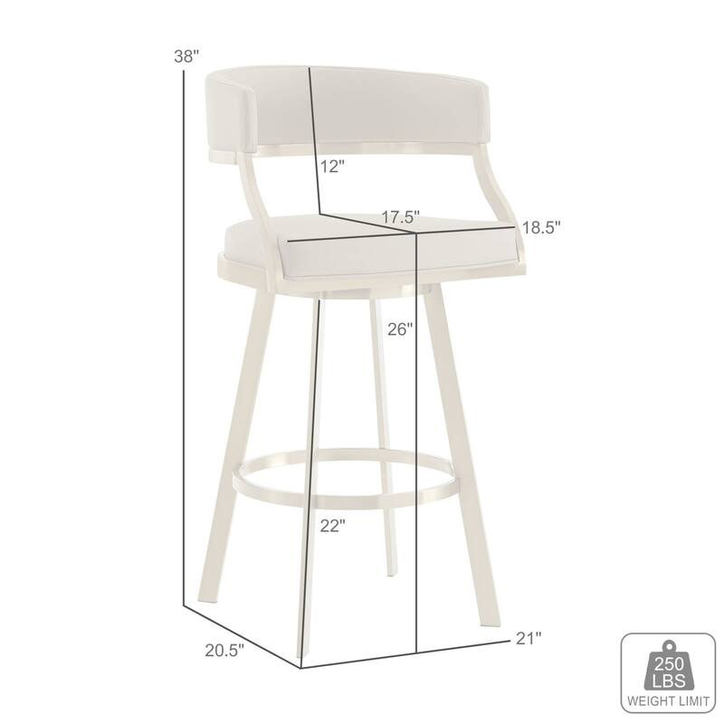Saturn Modern Swivel Bar Stool, Upholstered Counter Chair with Metal Frame