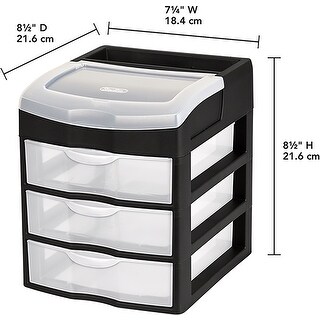 Shop Sterilite 3 Drawer Desktop Storage Unit 8 5 X7 25 X8 5 Black