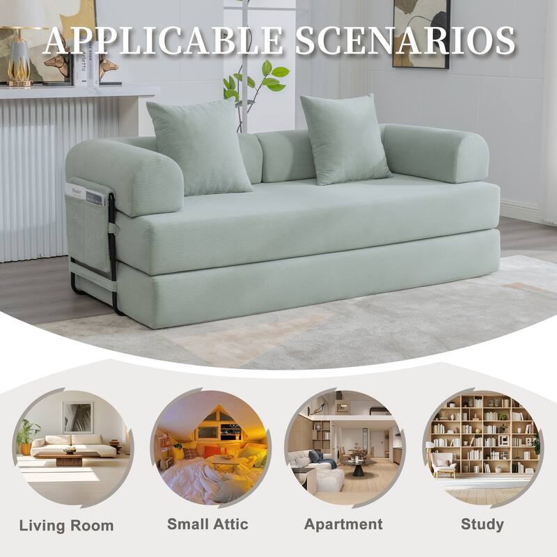 Foldable and compressible sofa, featuring a sturdy metal frame, It allows you to freely create a personalized leisure area