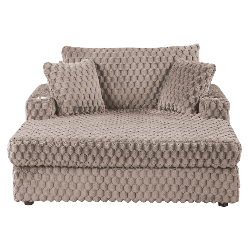 Modern Soft Indoor Chaise Lounge Couch Sofa Bed with Pillows
