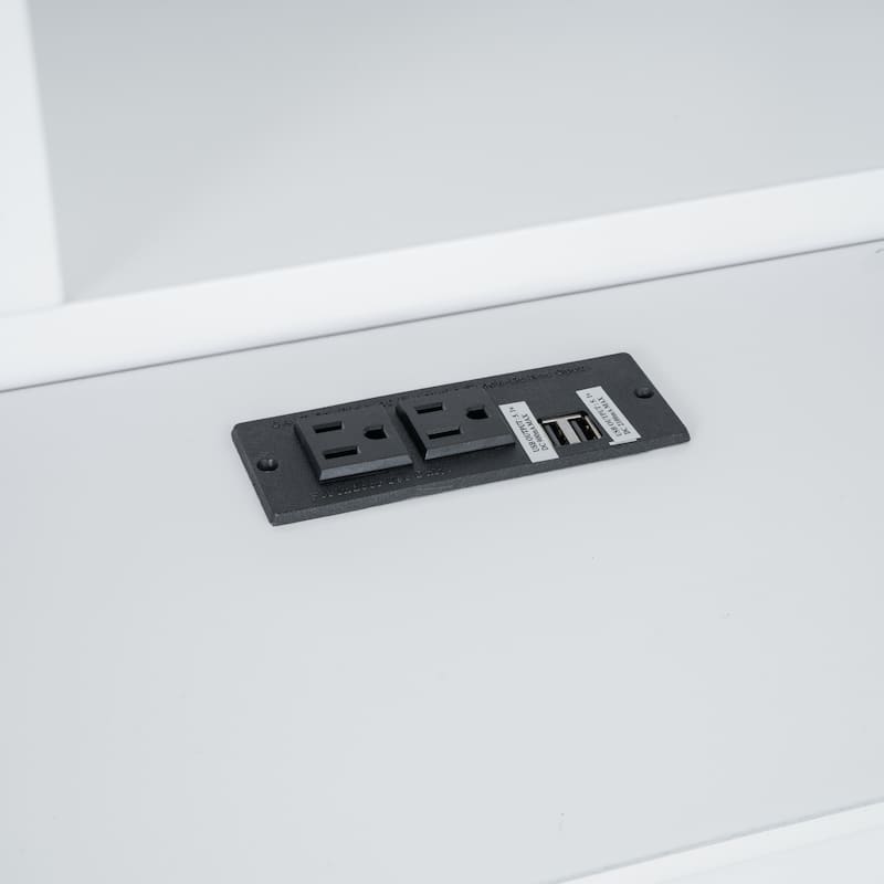 Roomfitters King Wood Platform Bed Frame with USB Charging Ports, Hidden Storage Headboard and Lift-Up Compartments