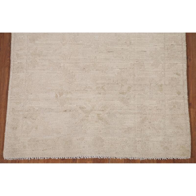 Hand Knotted Oriental 100% Wool Carpet Transitional All-Over Beige & Ivories Oushak Area Rug - 5' 0'' X 3' 2''