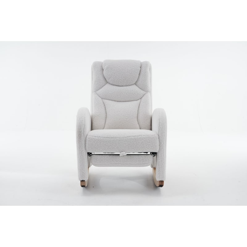 Fabric Nursery Rocking Chair With Adjustable Footrest