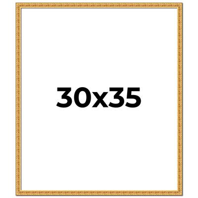 30x35 Frame Gold Real Wood Picture Frame Width 1 inches | Interior