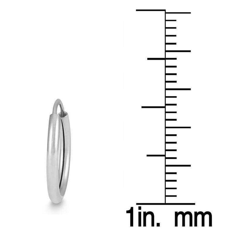 Marquee Jewels 14k White Gold 14-millimeter Hoop Earrings