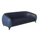 preview thumbnail 1 of 13, Opula Modern 3 Seater Vegan Leather Sofa Armchair in Solid Wood Frame with High Density Foam Cushions and Metal Legs Couch Blue