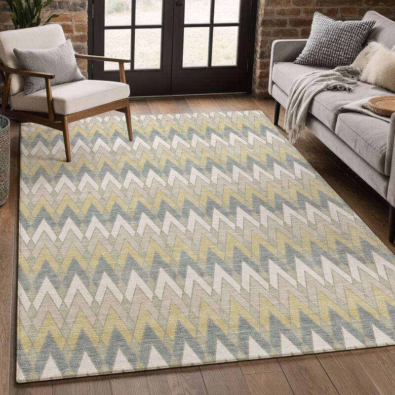 Machine Washable Indoor/ Outdoor Modern Baxter Chantille Rug