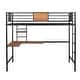 preview thumbnail 25 of 23, Twin Size Metal Loft Bed with Desk and Shelves for Kids
