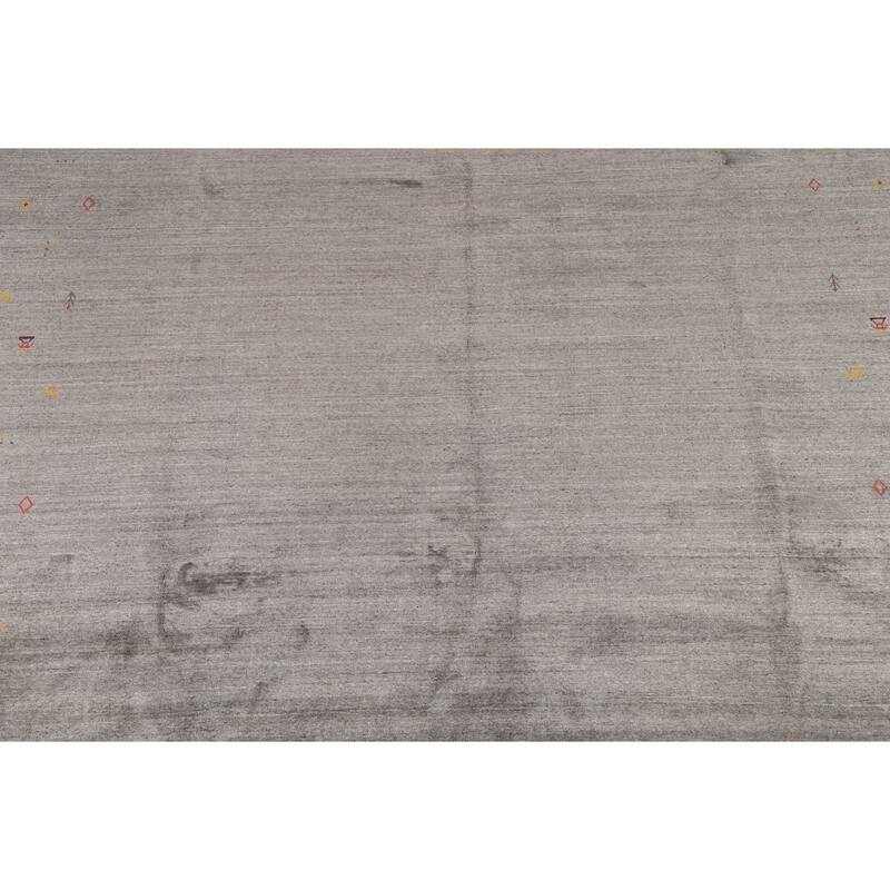 Tribal Gabbeh Indian Rug Hand-Knotted Wool Carpet - 9'1"x 11'6"