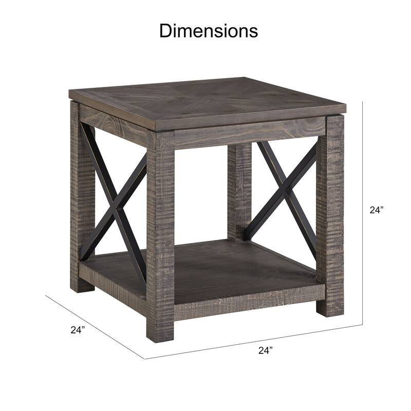 Steve Silver Carbon Loft Dawson Distressed Driftwood Square End Table