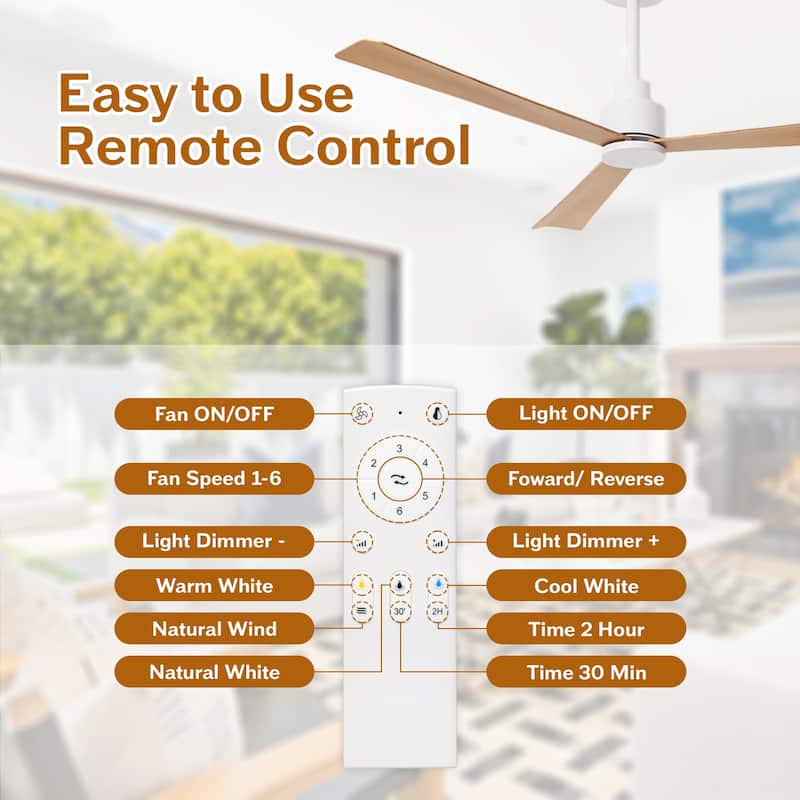 52" Matte Black Industrial Reversible DC Motor Ceiling Fan - 52" L x 52" W x 11.6" H