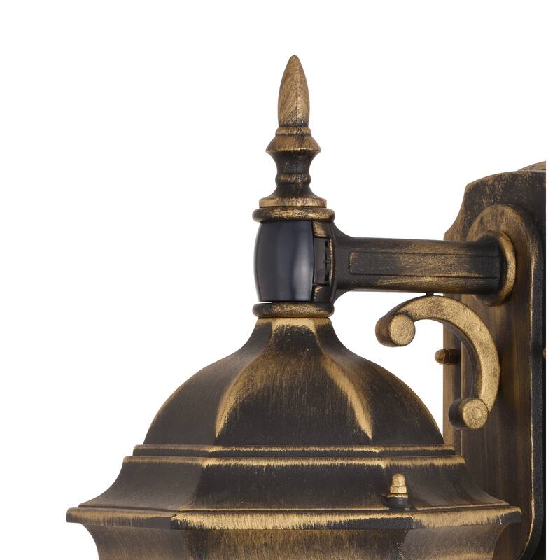 Newark Weathered Bronze Motion Sensor Dusk to Dawn Traditional Outdoor Wall Light with Clear Glass