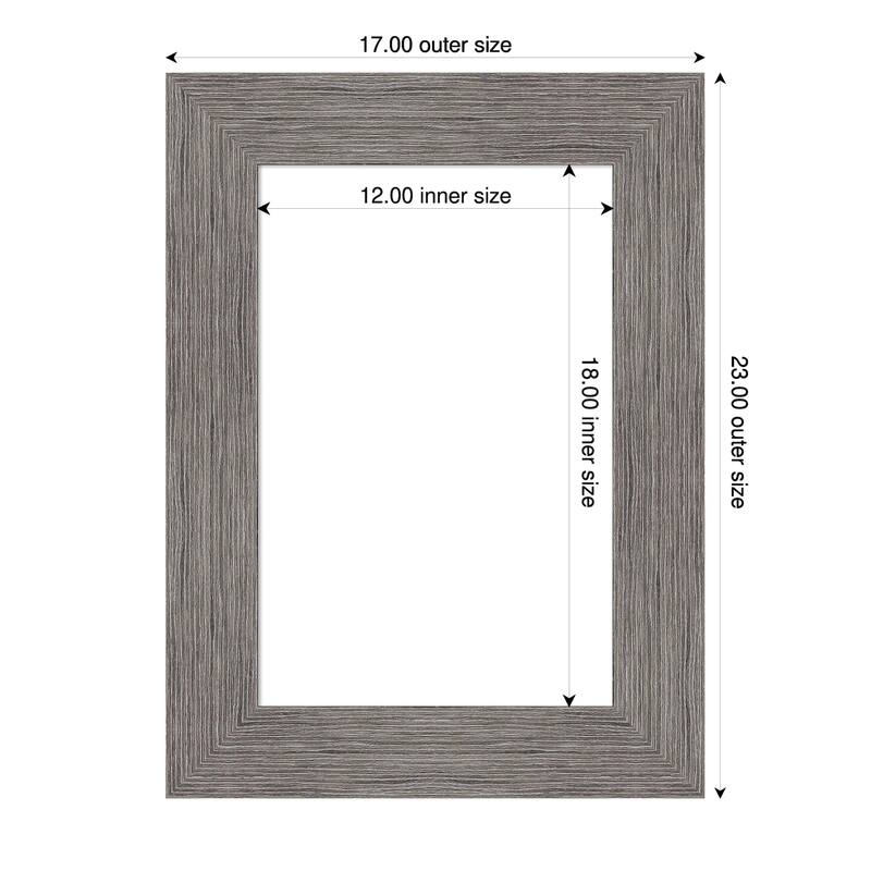 Amanti Art Pinstripe Plank Grey Framed Dry Erase Magnetic Board - 17 x 23 in