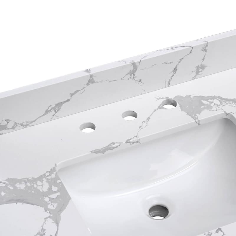 Whisperlace Engineered Marble Bathroom Vanity Top with Sink