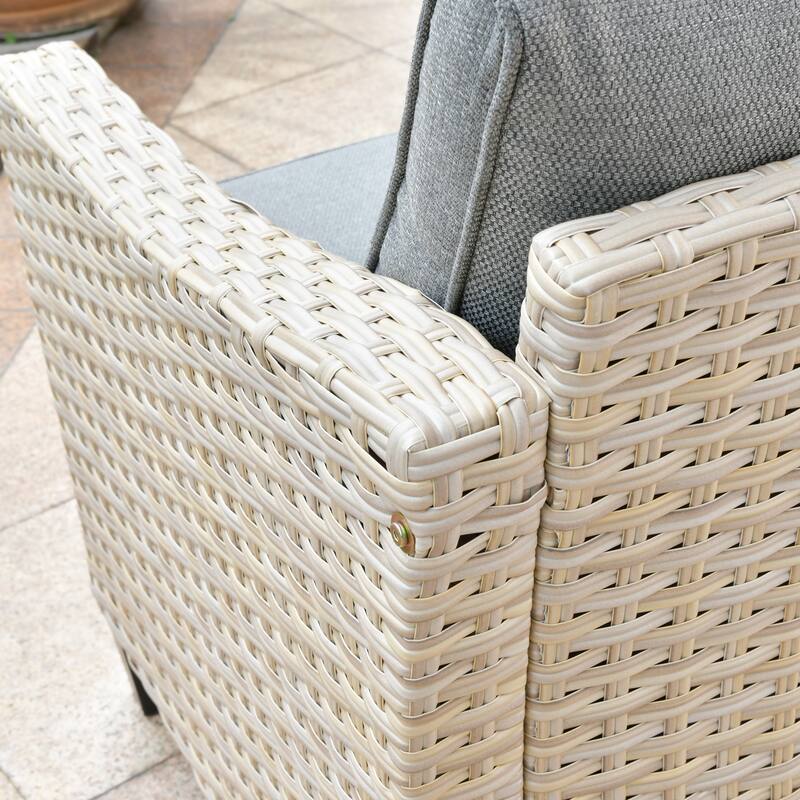 HOOOWOOO Outdoor Patio 7-piece Furniture Rattan Curved Backrest Seating Set
