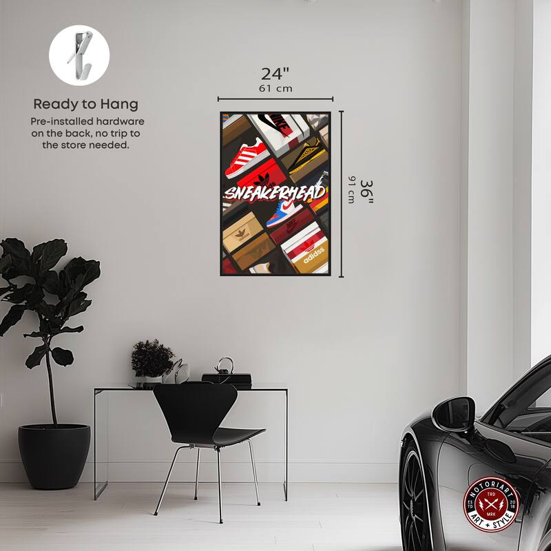 Notoriart Sneakerhead Collection Framed Sneaker 1 Piece Canvas Wall Art