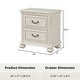 preview thumbnail 8 of 6, Roundhill Furniture Nelson 2-Drawer Bedroom Nightstand, Antique White