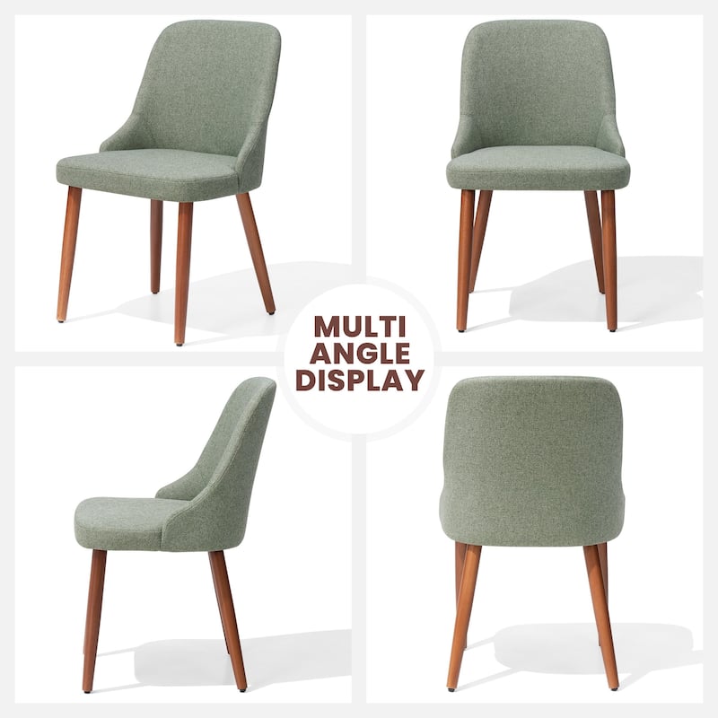 Modern Dining Chair Upholstered Accent Chairs with Solid Wood Legs