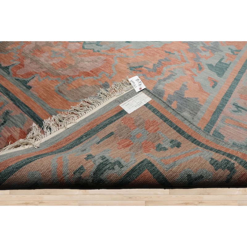 9x12 Hand Knotted Wool Aqua Tibetan Modern Plush Pile Cameron Rug - 9' x 12'