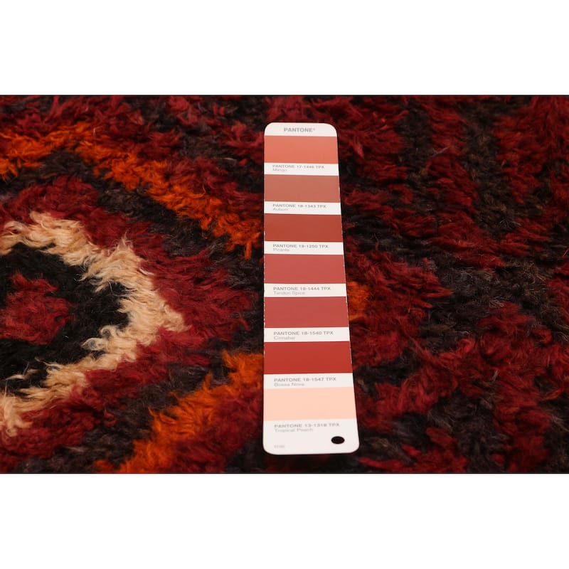 ECARPETGALLERY Hand-knotted Afghan Shiravan Red Wool Rug - 3'3 x 11'10
