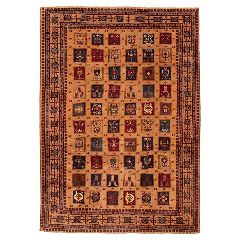 ECARPETGALLERY Hand-knotted Teimani Brown Wool Rug - 6'7 x 9'5 - 6'7 x 9'5 - Brown