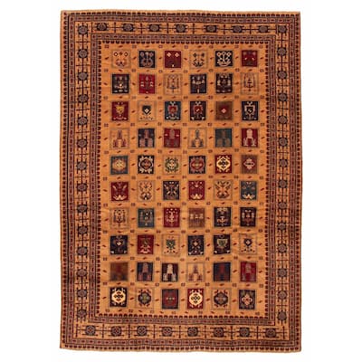 ECARPETGALLERY Hand-knotted Teimani Brown Wool Rug - 6'7 x 9'5