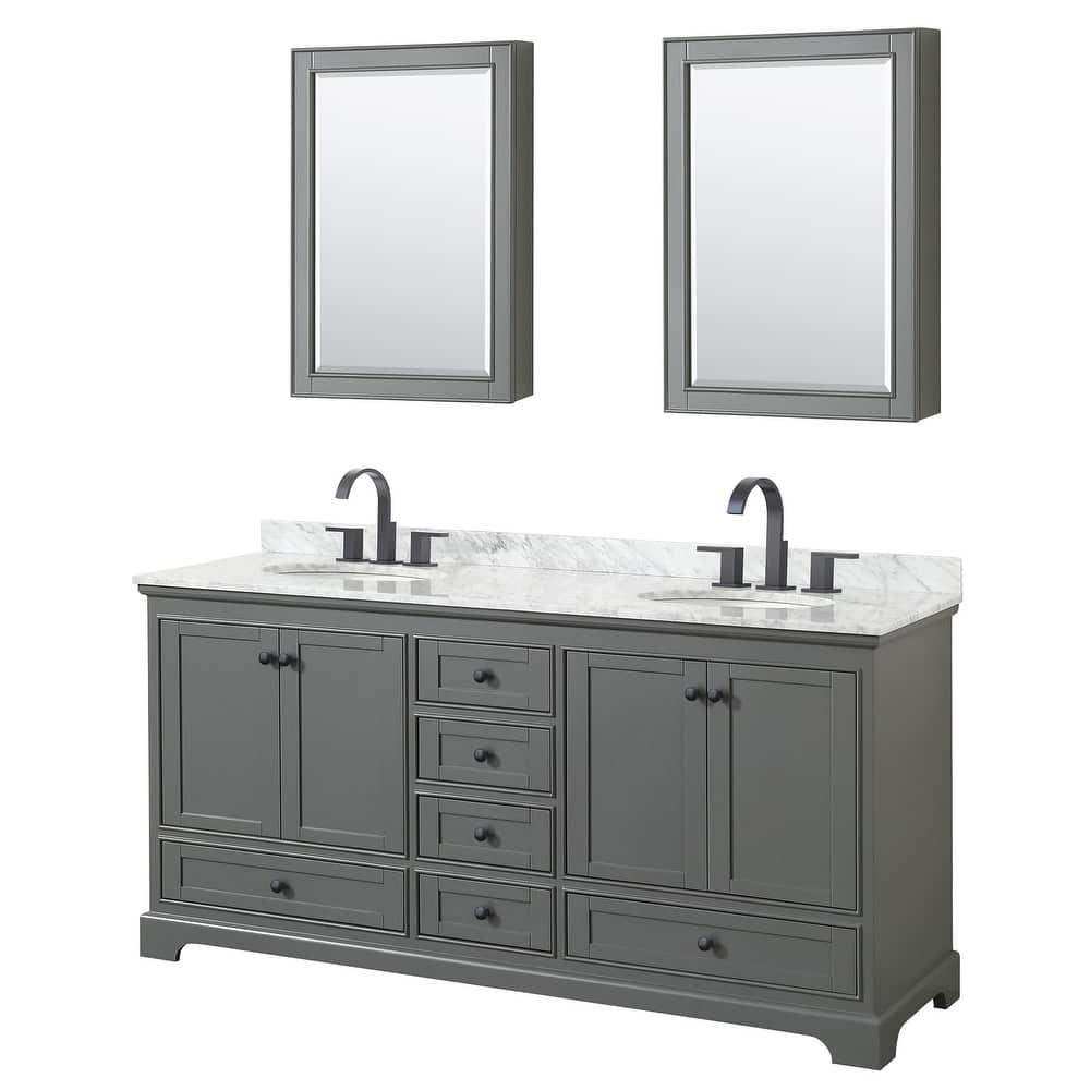 Wyndham Collection Deborah 72" Free Standing Double Vanity Set with