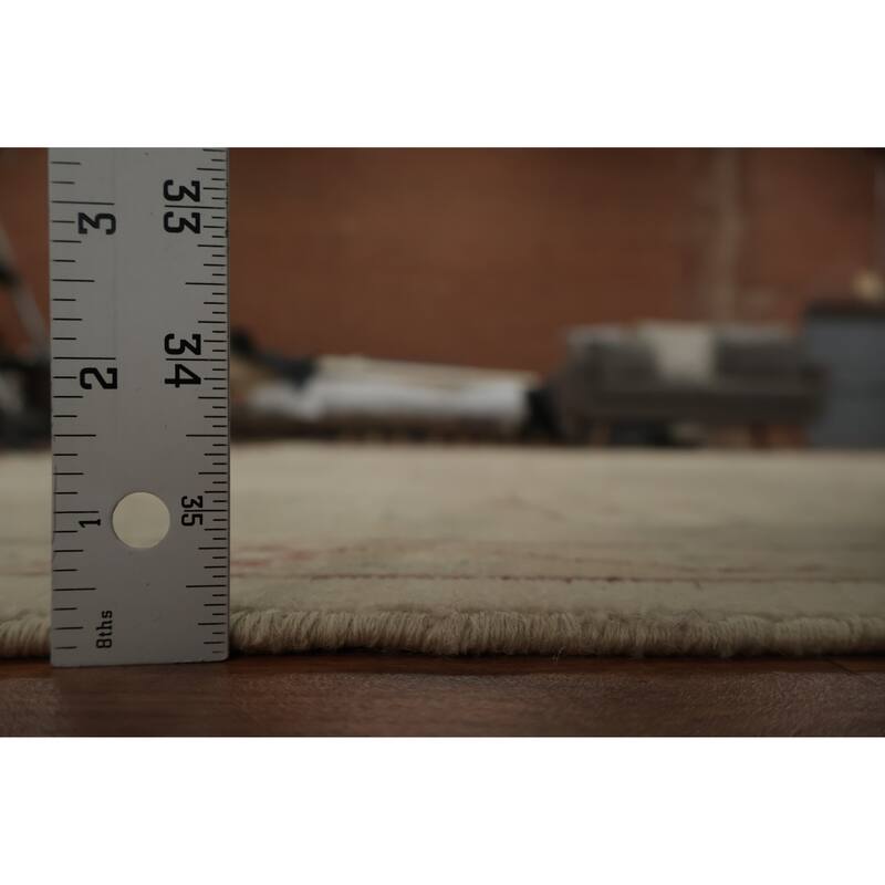 Hand Knotted Oriental 100% Wool Carpet Traditional Geometric Beige & Ivories Ziegler Area Rug - 13' 4'' X 9' 10''