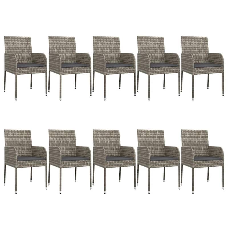 vidaXL Patio Dining Set Outdoor Rattan Wicker Table and Chair Set for Porch