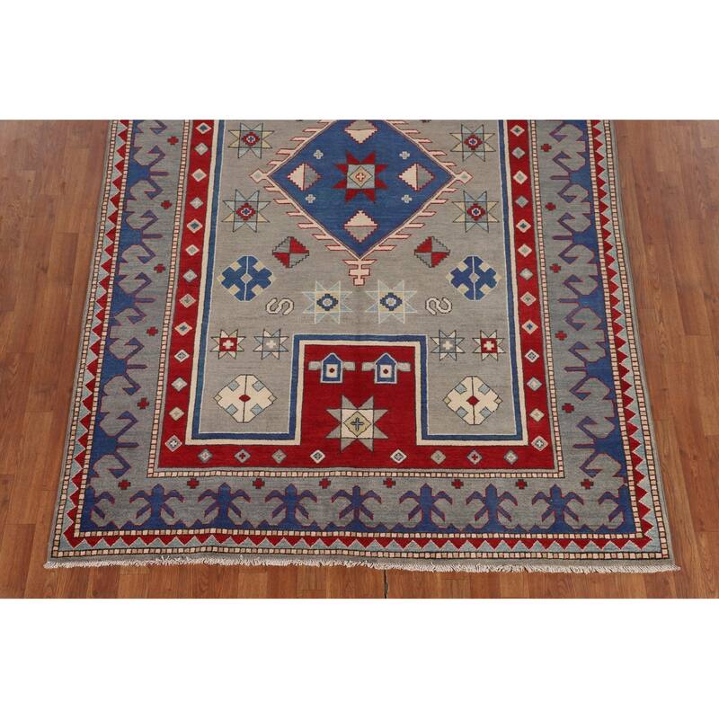 Kazak Oriental Area Rug Handmade Wool Carpet - 5'11" x 8'11"