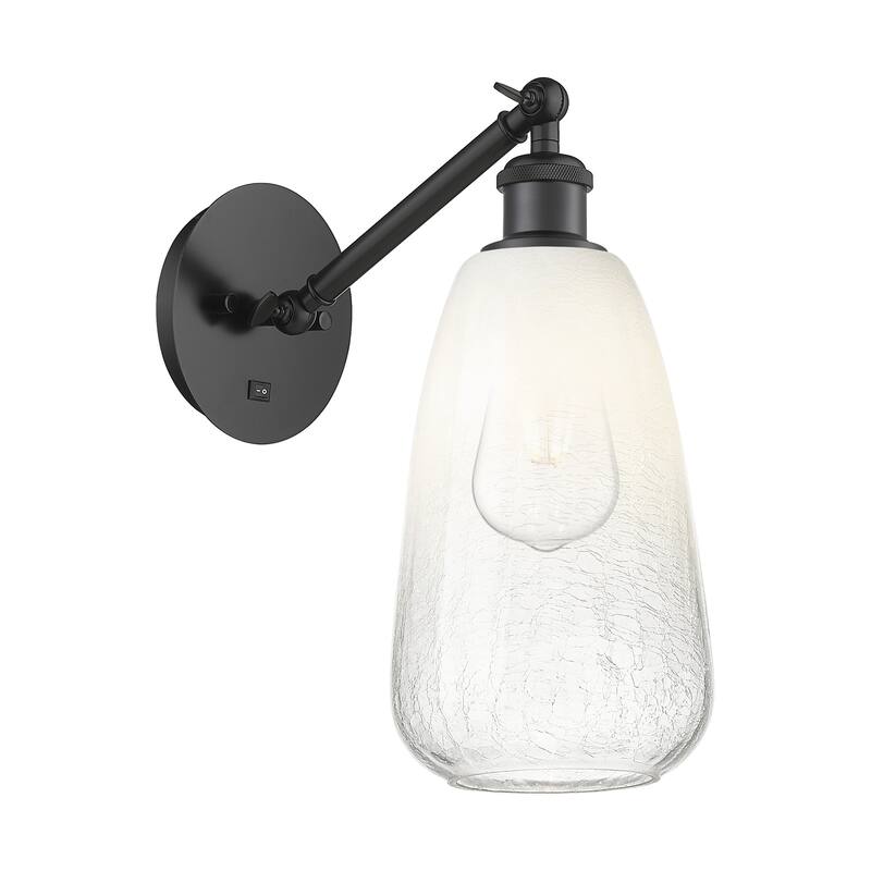 Innovations Lighting 317-1W-13-6 Brookhaven Almond Sconce Brookhaven - Matte Black / Opal
