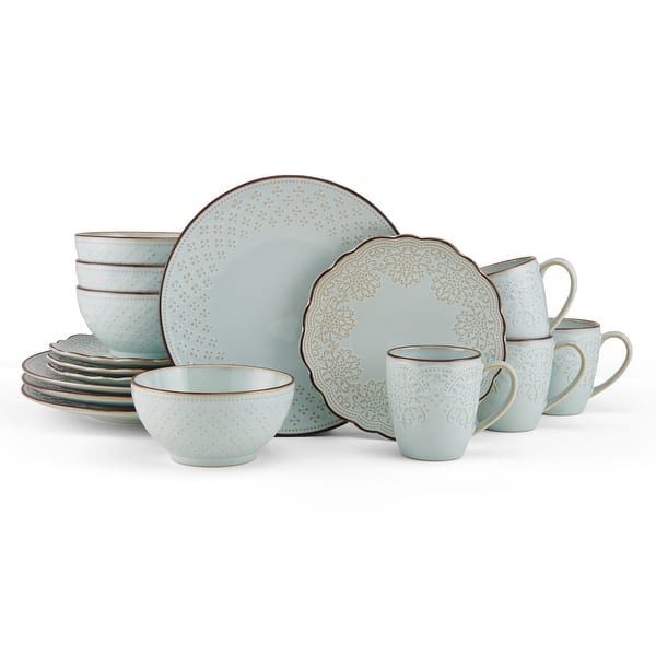 Pfaltzgraff Joanne Blue 16 Piece Dinnerware Set, Service for 4