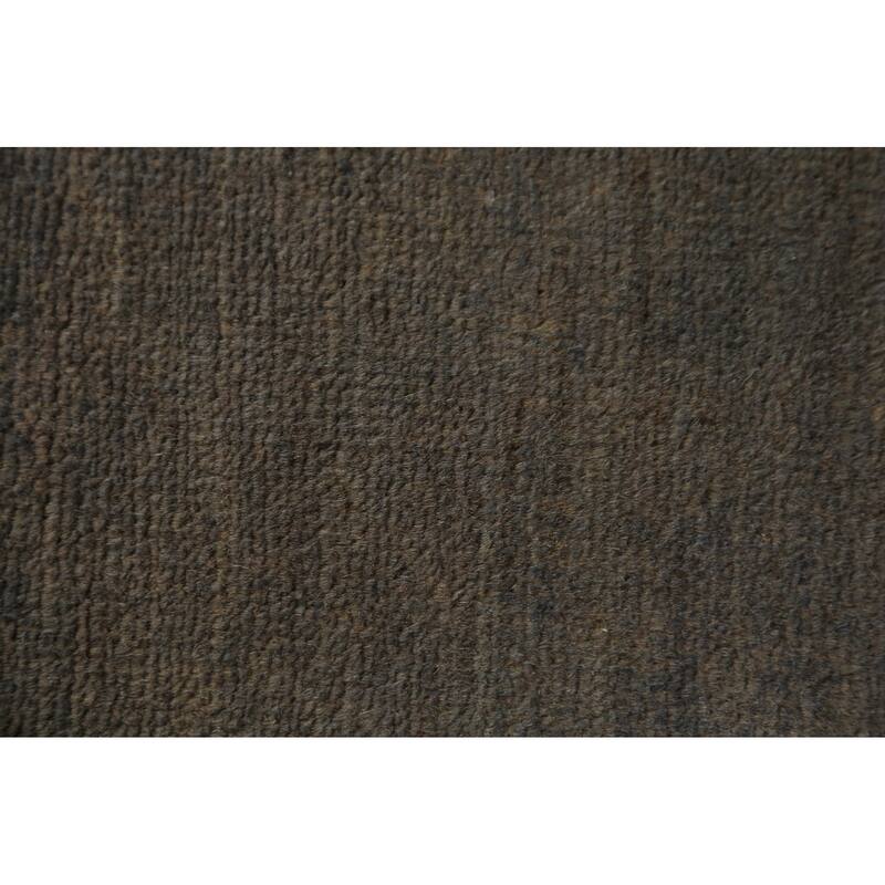 Gray & Beige Modern Gabbeh Runner Rug Handmade Wool Carpet - 2'8" x 9'6"
