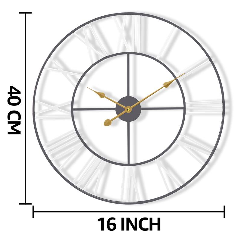 Large Decorative Wall Clock 16" - Roman Numeral Modern Home Decor
