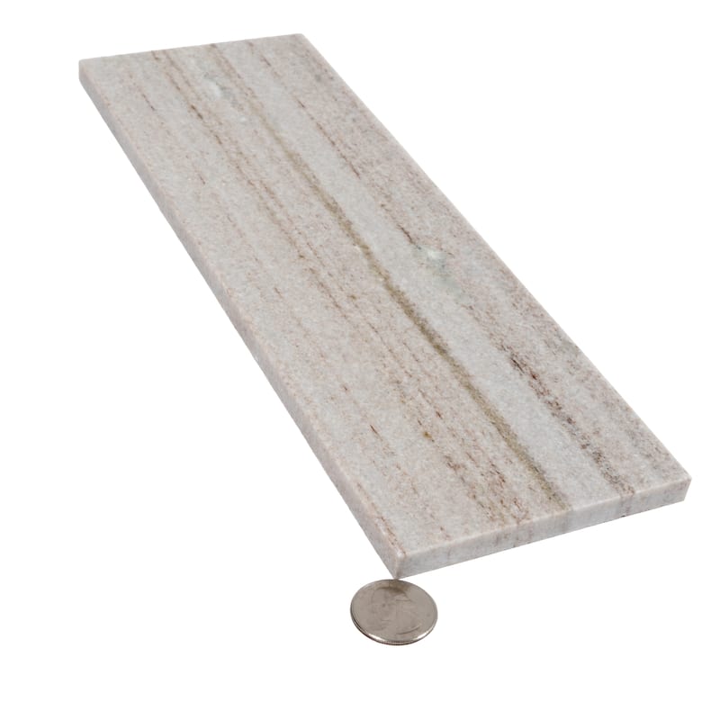 Apollo tile 4 x 12 Grandis Honed Wooden Beige Crystal Sand Marble Tile (5 sq ft/case) - 15 Pack