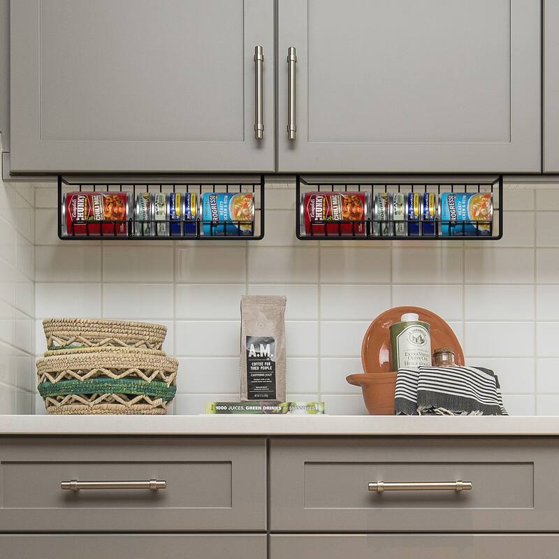 Sorbus Under Cabinet Multipurpose Storage Metal Shelf with Dividers (2-Pack) - 14.75” L x 11” W x 7” H