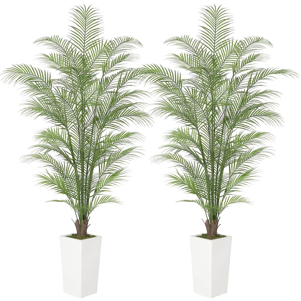 4FT Faux Areca Palm Plants Fake Palm Tree w/ 44 Realistic Trunks & Full Lifelike Palm Leaves Artificial