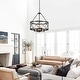 preview thumbnail 33 of 34, 4-Light Circle Hanging Candlestick Linear Foyer Chandelier Lighting Fixture for Dining Room Kitchen Island