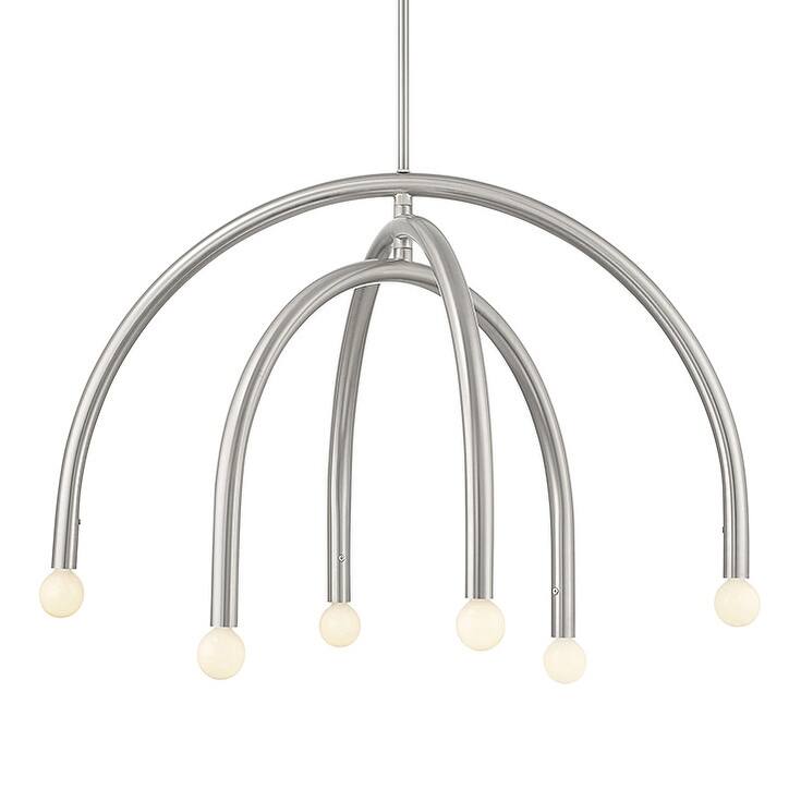 Meridian M100115 6 Light 30" Wide Abstract Chandelier - Brushed Nickel
