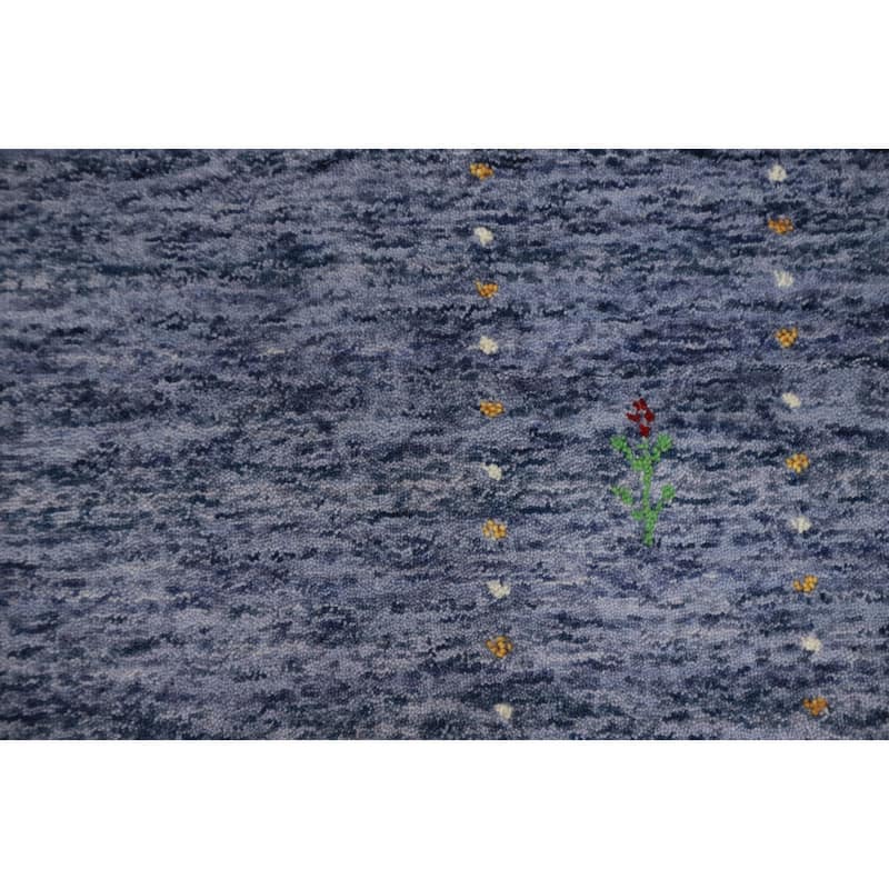 Hand Knotted Oriental 100% Wool Carpet Tribal Animal Pictorial Purples Gabbeh Runner Rug - 12' 0'' X 4' 3''