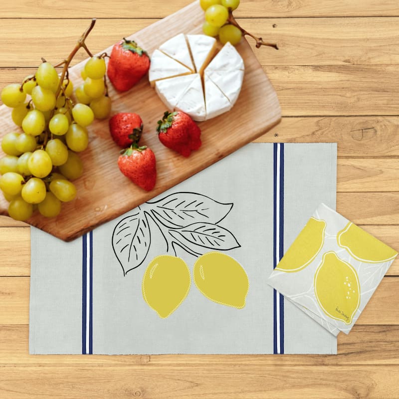 Lemon Stripe Placemat Set of 6 - Set of 6