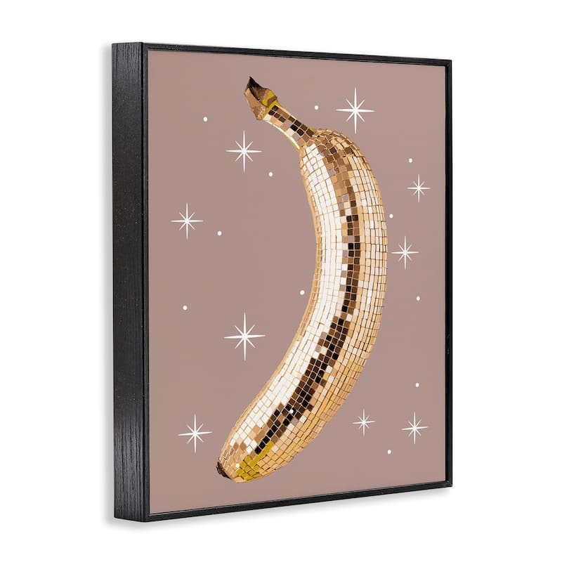 Stupell Luminous Glam Banana Framed Giclee Art Design By Lil' Rue
