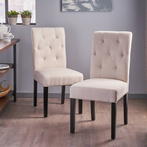 slide 1 of 24, Gentry Tufted Fabric Dining Chair (Set of 2) by Christopher Knight Home Ivory