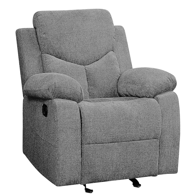 Hansfield Grey Pillow Top Arms Glider Recliner
