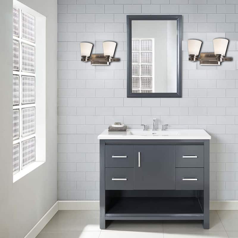 2 Light Vanity Lighting in Brushed Nickel LED integrated
