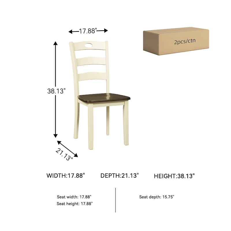 Signature Design by Ashley Woodanville Ivory and Brown Dining Chairs (Set of 2)